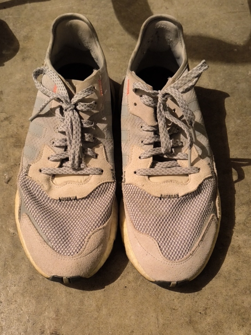 Adidas Nite Jogger in Light Gray And Orange
